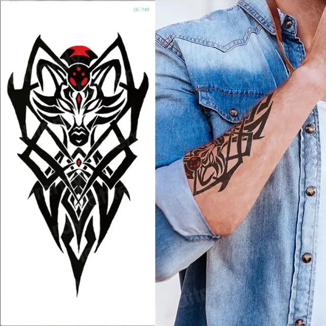 temporary tatoo men mechanical tiger temporary tattoo boy waterproof hand tatoo 3D robot tattoo sticker water transfer body art