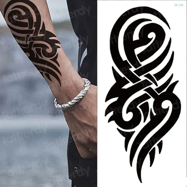 temporary tatoo men mechanical tiger temporary tattoo boy waterproof hand tatoo 3D robot tattoo sticker water transfer body art