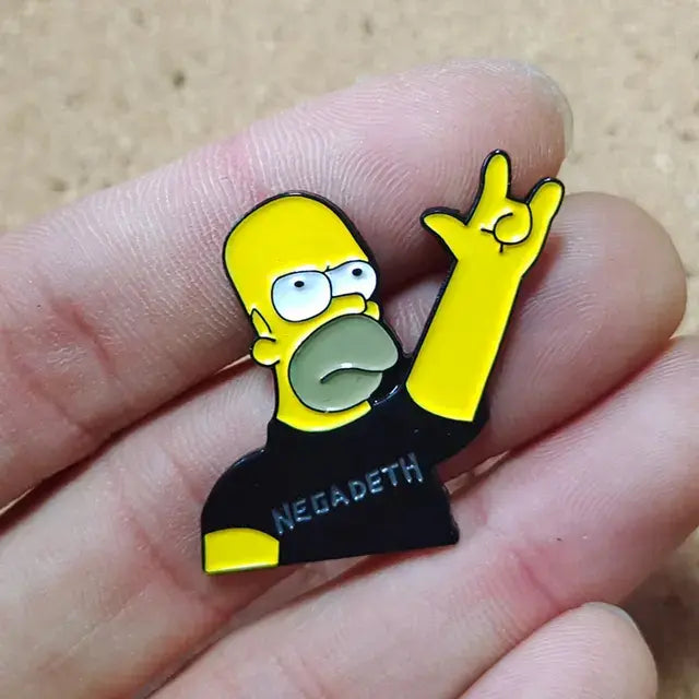 The Simpsons Homer Enamel Pins Brooches for Women Cartoon Badge on Backpack Hat Decoration Accessories Anime Jewelry Fans Gifts