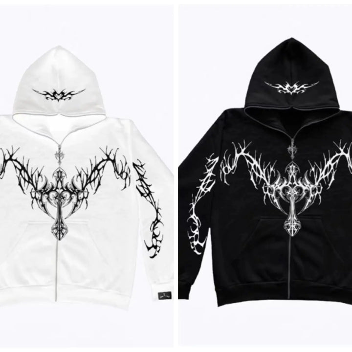 Gothic Clothing Trend Zipper Hoodies