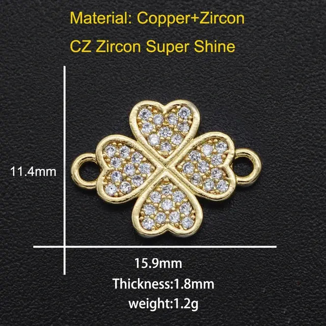 12x16mm 316 CZ Zircon DIY Jewelry  Flower Connectors Charm Wholesale Bulk Order Discounts Jewellery Connector