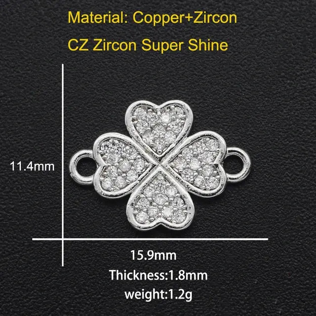 12x16mm 316 CZ Zircon DIY Jewelry  Flower Connectors Charm Wholesale Bulk Order Discounts Jewellery Connector